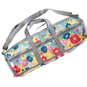 LeSportsac 28" Colorful Daisy Flower Floral Print Travel Yoga Gym Duffle Bag